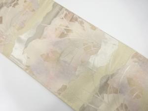 アンティーク　霞に草葉模様織り出し袋帯（材料）